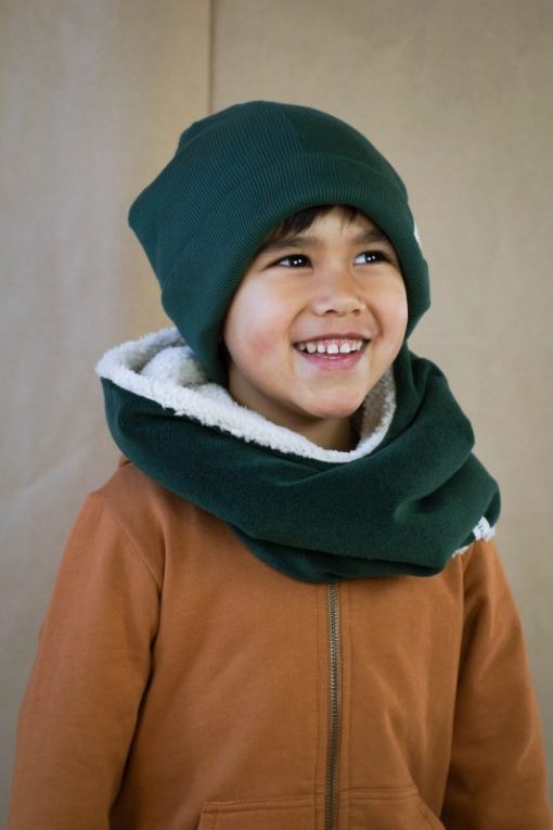 bonnet loose jersey côtelé bio sapin Minabulle