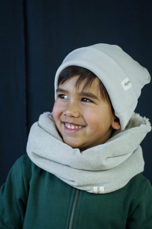 bonnet loose jersey côtelé bio gris Minabulle