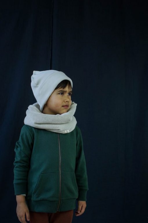 bonnet loose jersey côtelé bio gris Minabulle