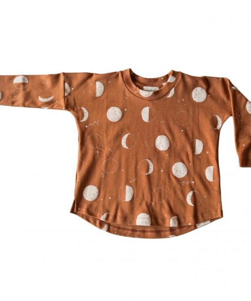 t-shirt unisexe enfant en coton bio imprimé lunes
