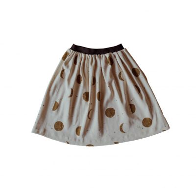 Jupe Milly Imprimé Floral Bronze Et Blanc - Coton - Taille 10 - Coupe Ligne A