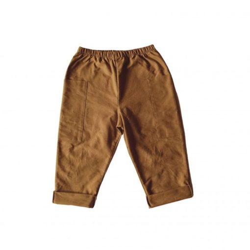 pantalon ample coton bronze