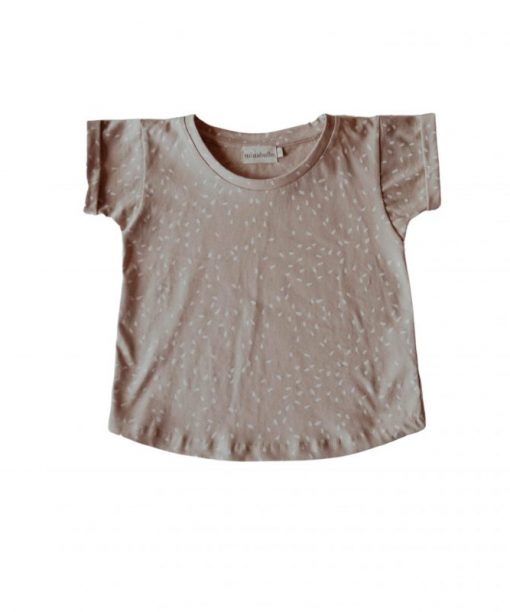 t-shirt mixte pour enfant en coton bio imprimé beige