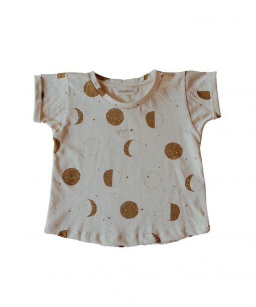 t-shirt mixte pour enfant en coton bio imprimé lunes