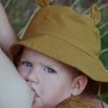 chapeau de soleil à oreilles pour enfant en coton bronze