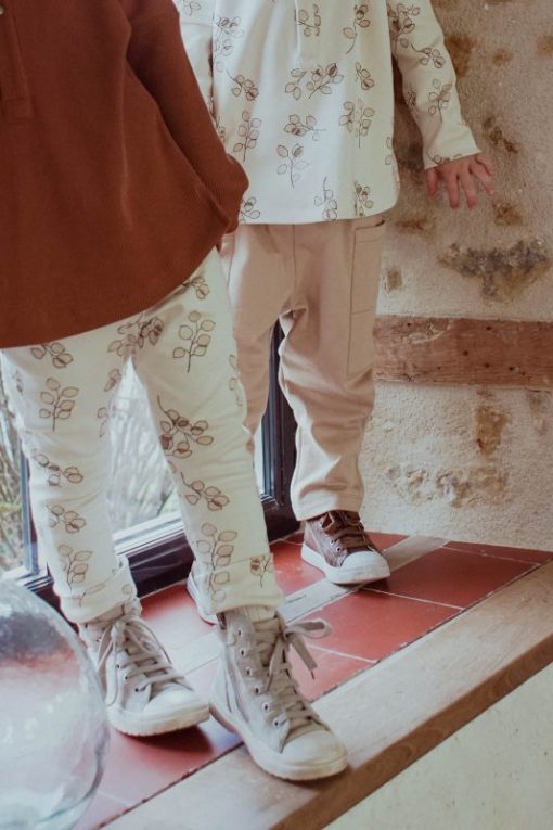 pantalon enfant molleton beige