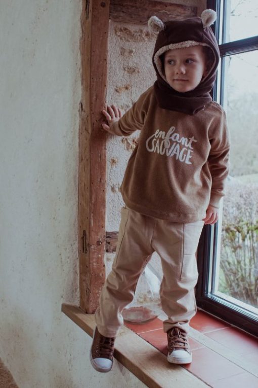 cagoule à oreilles marron