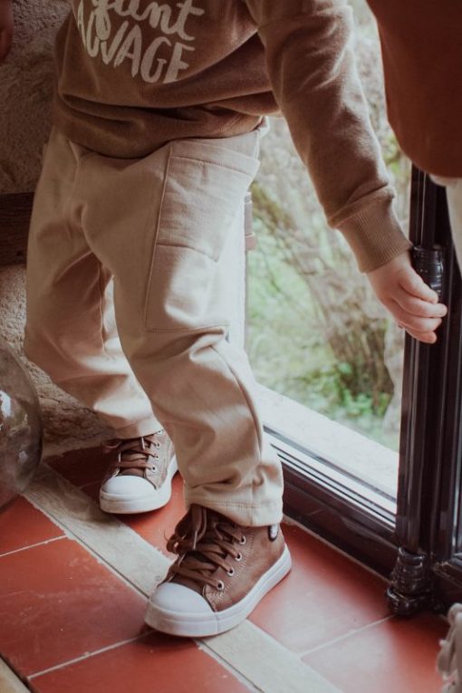 pantalon enfant molleton beige
